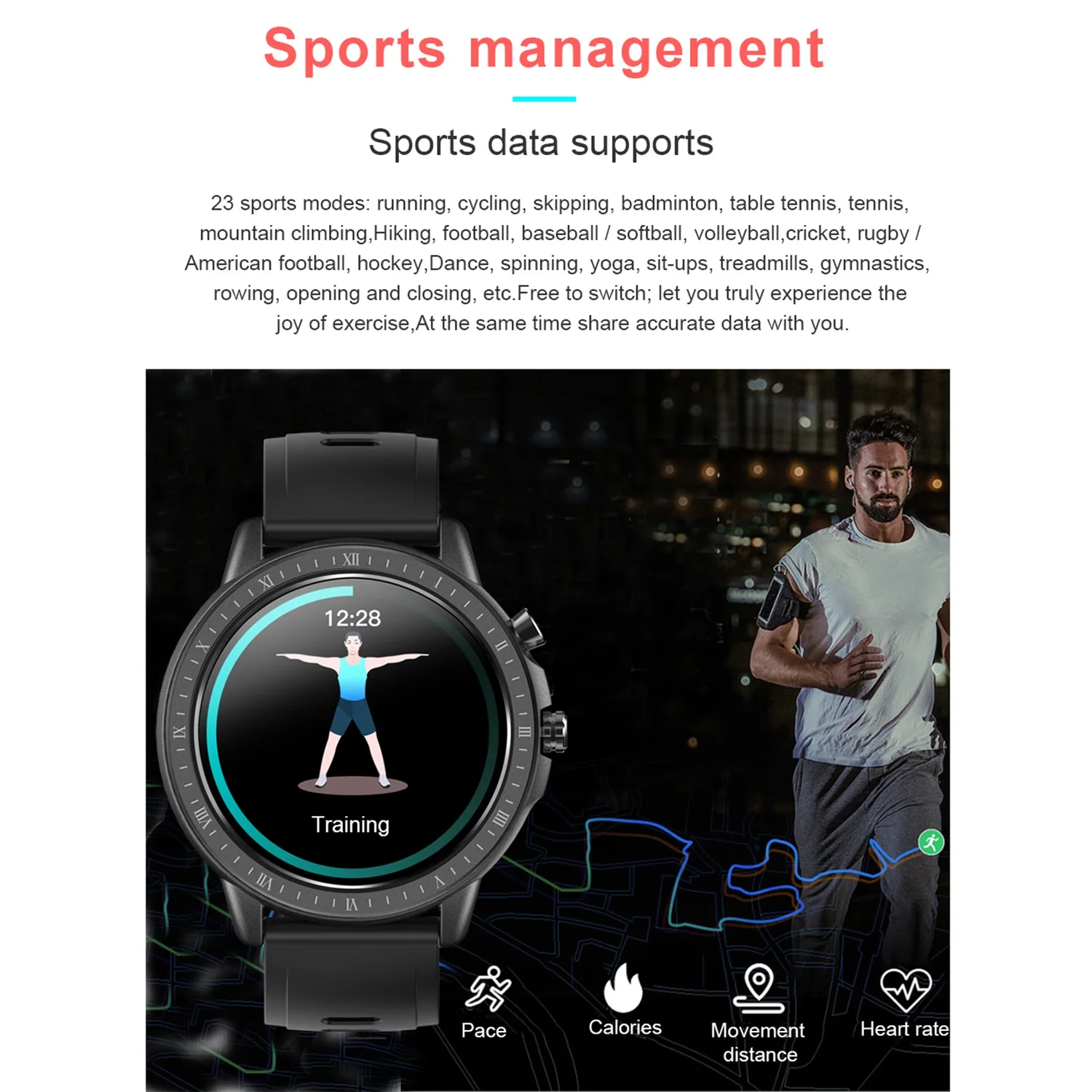 SENBONO S02 SmartWatch 1 3 дюйма сенсорный экран IP67 водонепроницаемый спортивный трекер