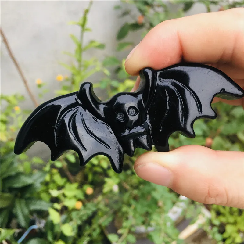 

Natural crystal fashion obsidian Bat creative home decor 1pc