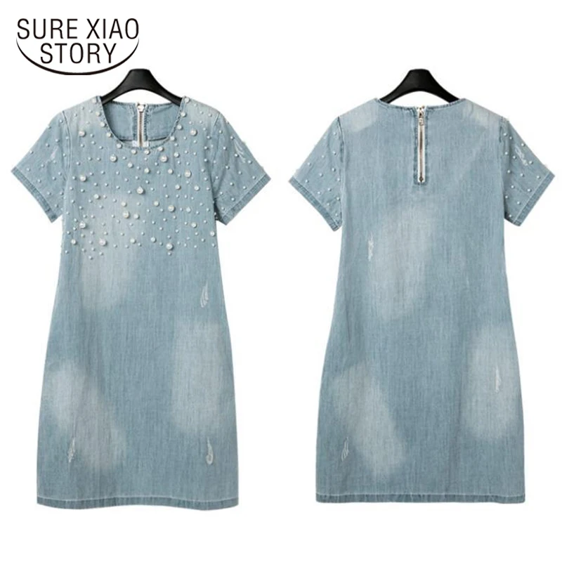 Новинка летнее повседневное женское платье модные хлопчатобумажные джинсы