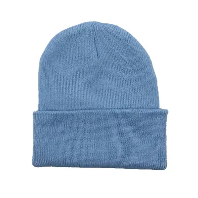 Light Blue Одноцветная шапка унисекс, осенне-зимняя шерстяная мягкая теплая вязаная шапка для мужчин и женщин, шапка с черепом, лыжная шапка, шапки s Beanies - Цвет: Light Blue