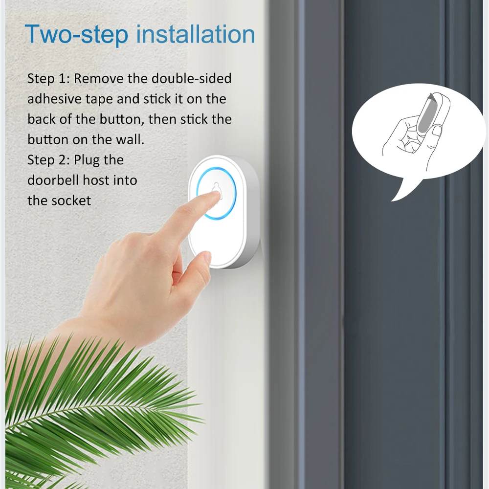 Пульт дистанционного управления Tuya с беспроводным Wi Fi дверной звонок 1 шт.