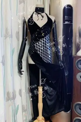 

COSLEE Game Arknights Black Anniversary Dress Cosplay Costume Halloween Party Outfits For Women Custom Made New