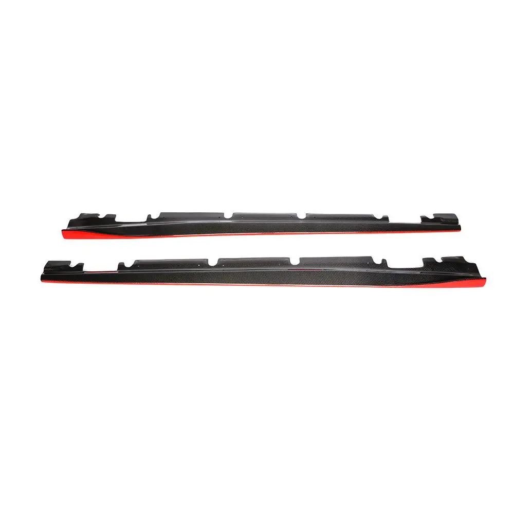 W117 W176 углеродное волокно Боковой бампер юбка для Benz Cla-класс A класс CLA200 CLA220 CLA260 CLA45 AMG Спорт 2013 - Цвет: Carbon red line