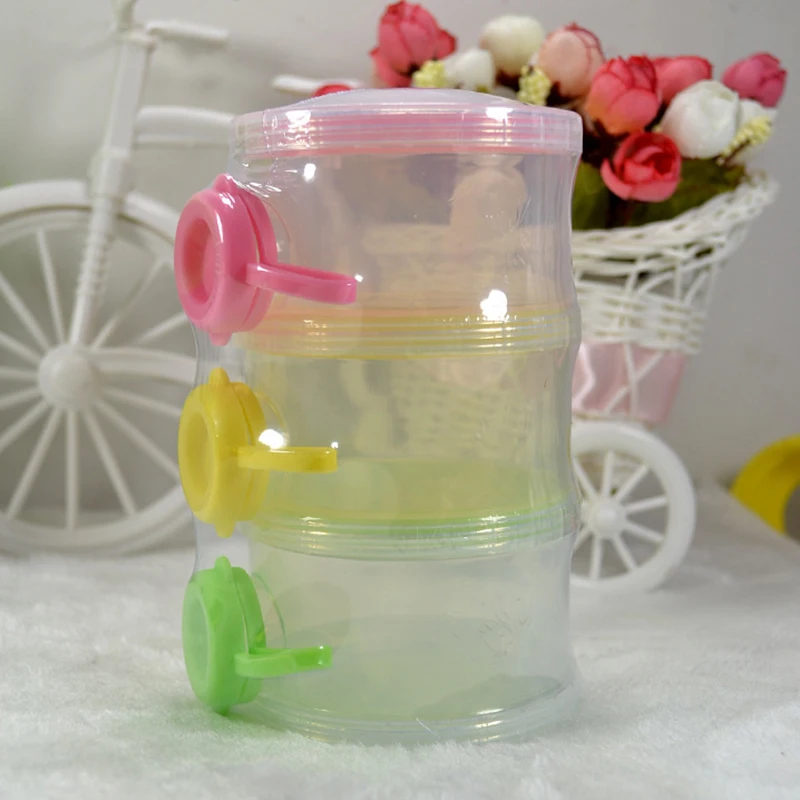 Side Opening Sealed Cans Food Snacks Fruit Classification Storage Box Three-layer Milk Powder Boxs Portable Baby | Мать и ребенок
