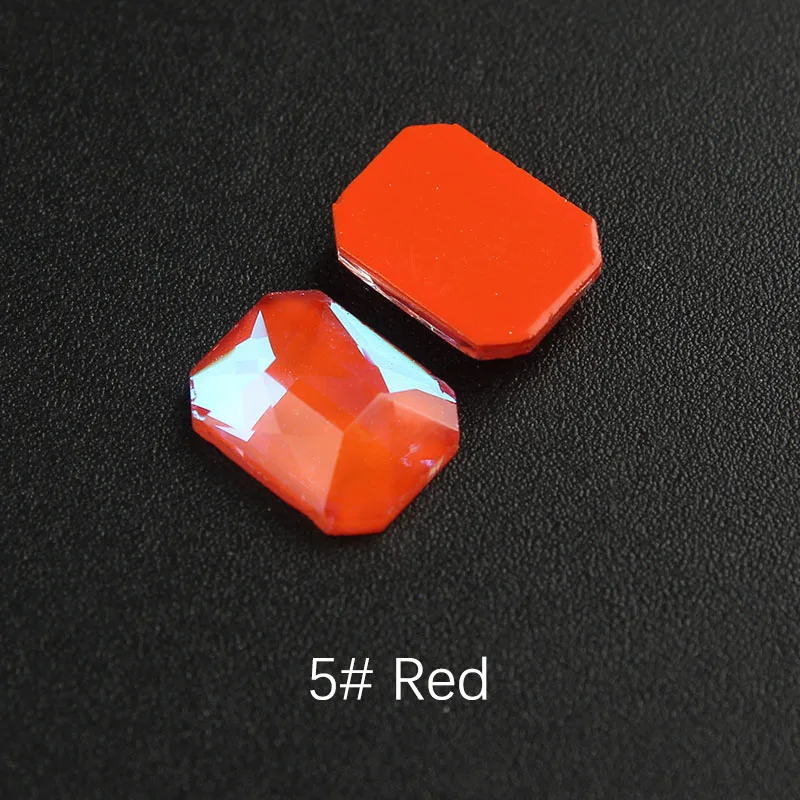 7.Red Rectangle 30 шт/партия ромб 6x10 мм плоская задняя смола без горячей фиксации 10 мокко цвета ромб стразы с плоской обратной поверхностью 3D драгоценные камни для дизайна ногтей - Цвет: 7.Red Rectangle