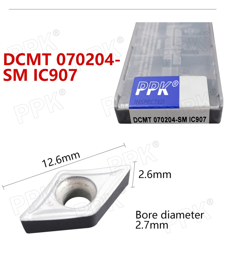 10 шт. DCMT 070204-SM IC907 внутренний токарный инструмент с ЧПУ Поворотные твердосплавные вставки инструменты лезвие резак токарный станок лезвие