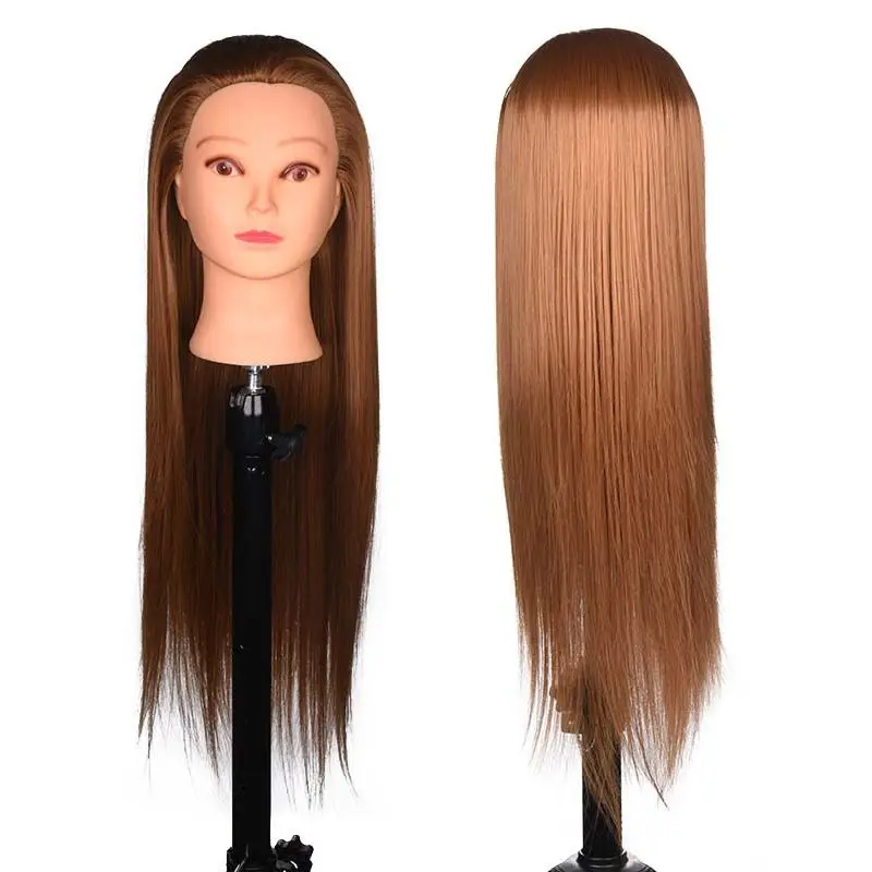 

Ruilong 100% high temperature fiber dark brown mannequin braid beauty training head mannequin head