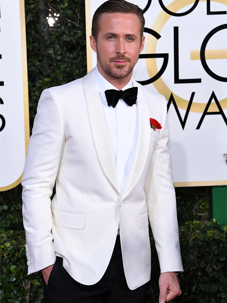 

Wedding Tuxedo For Men White Custom Made Suit 2021 Wool Bleed