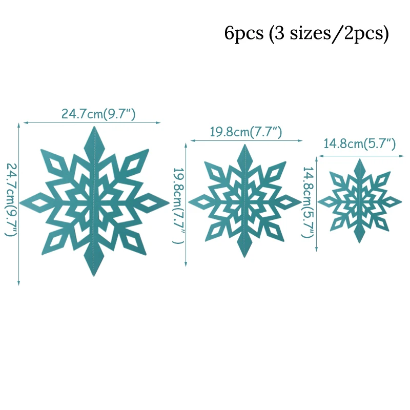 6pcs Snowflake 4/30 шт. белый Пластик поддельные Снежинка Подвески для рождественской вечеринки Подвески год Рождественская елка украшения вечерние украшения для носа - Цвет: 6pcs Snowflake