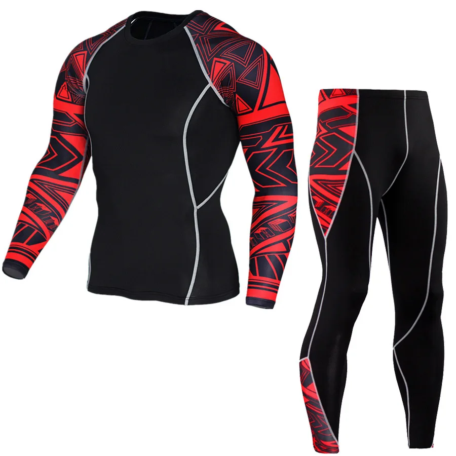 New Thermal underwear 3D wolf Head Men's Winter Long warm Base layer rashgard male Jogging Compression Sports underwear thermal