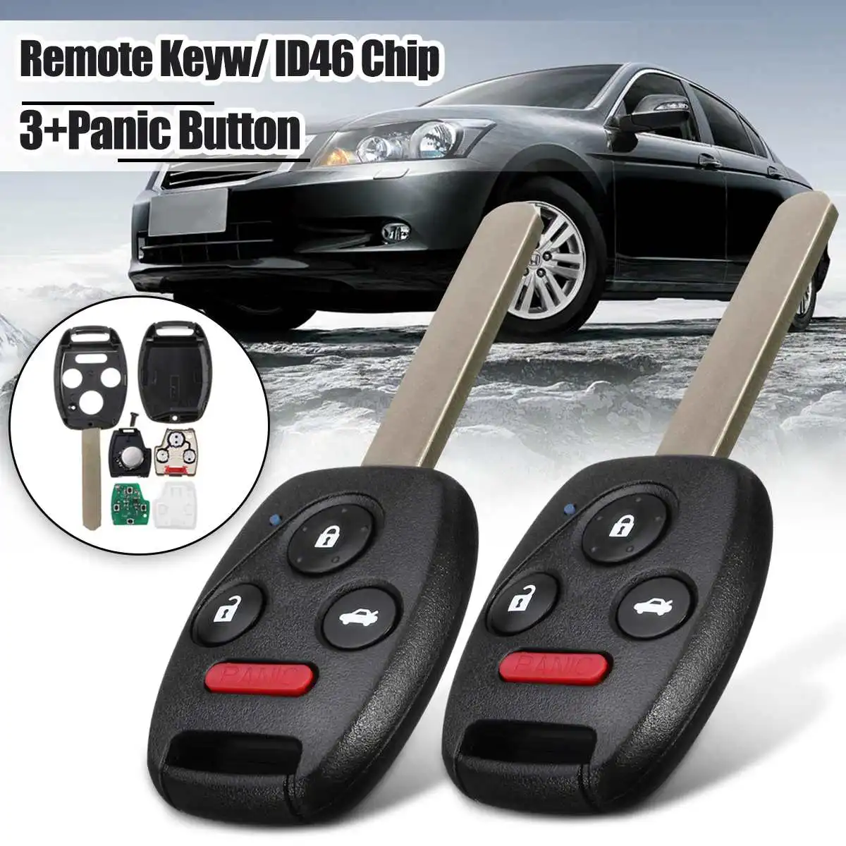 Автомобильный пульт дистанционного управления 3 + 1 кнопки 313 8 МГц с чипом ID46