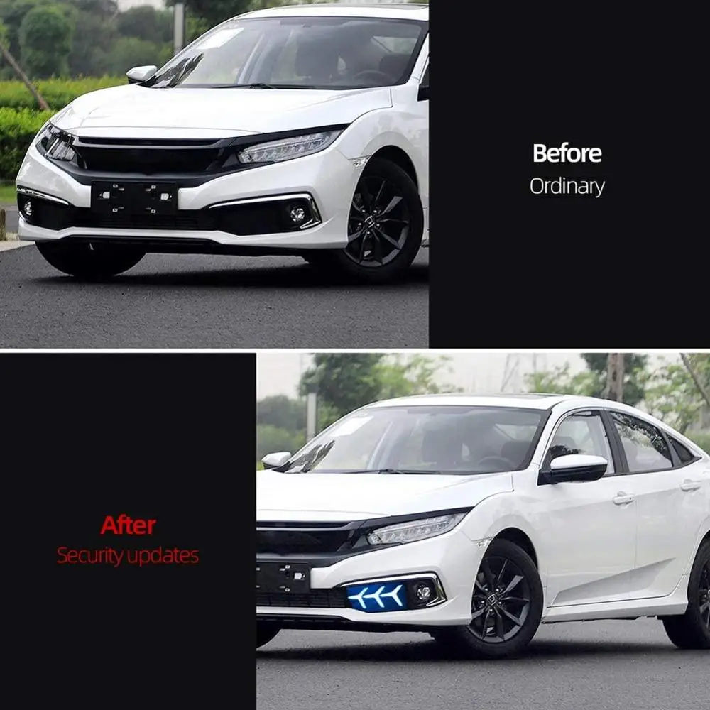 2 шт. светодиодный DRL движущегося сигнала Светодиодный колпак противотуманных