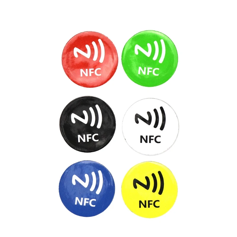 

6 шт. NFC этикетки наклейки анти Металл Ntag213 клейкая этикетка металлическая наклейка универсальная RFID бирка для NFC мобильных телефонов