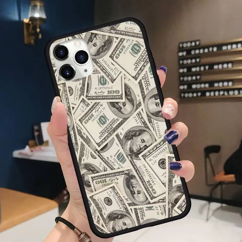 

Money Dollars Bill Cash Ben Franklin Phone Case for iPhone 11 12 mini pro XS MAX 8 7 6 6S Plus X 5S SE 2020 XR