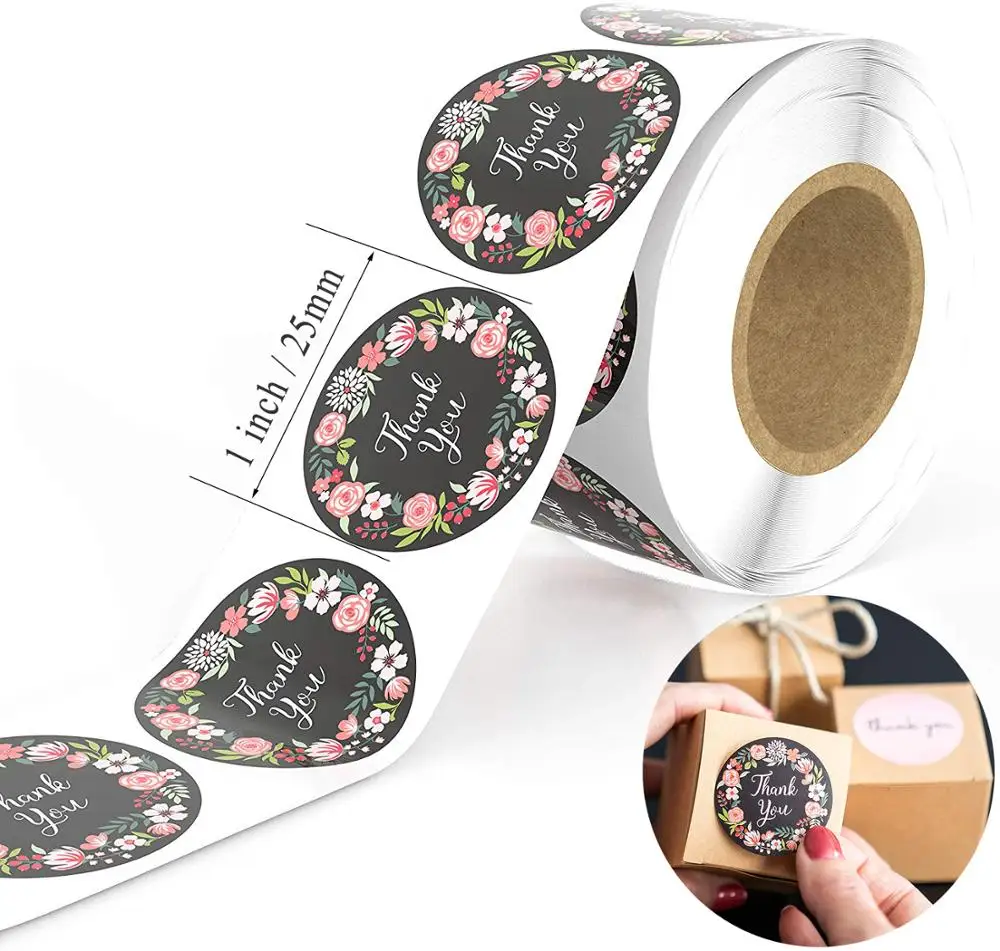 Серия Flower Thank You круглые наклейки 500 шт/рулон многофункциональные DIY декоративные