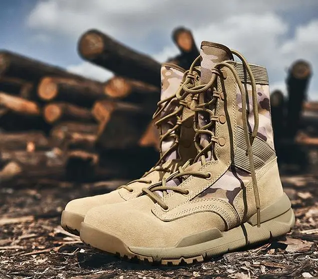 

High quality size 35--45 Men Army Camouflage Climbing Mountain Tactical Boots Man Outdoor Sports Military Desert Trekking boots