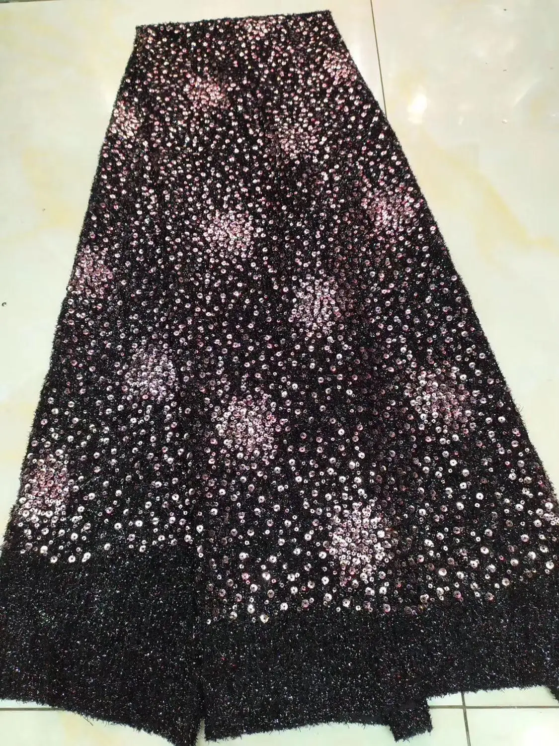 Новый стиль Французский Чистая кружевная ткань 3D цветок африканский тюль сетка