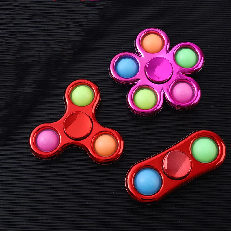 

Fidget Spinner Pop Fidget Toys It Push Bubble Fingertip Hand Spinner Sensory Antistress Relief Anxiety for Autism Adhd Kid Adult