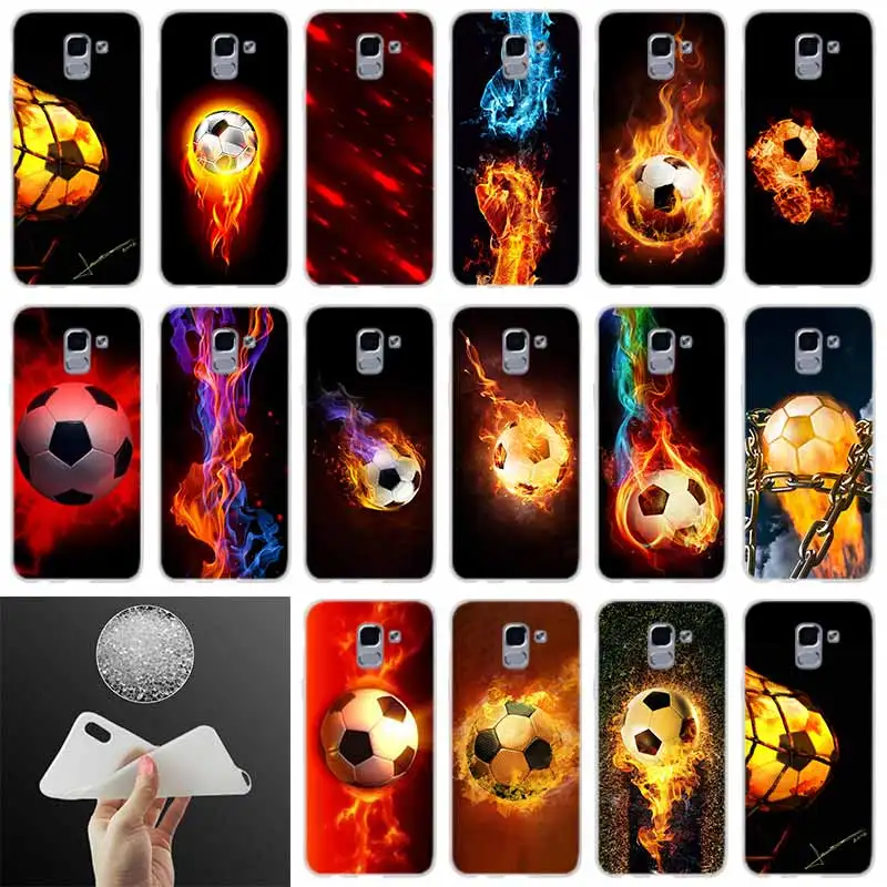 Чехол для телефона Fire Football Soccer Ball hot Samsung Galaxy J6 J4 J8 J7 2018 Plus J3 J5 Prime Pro 2017 2016 Casse - купить