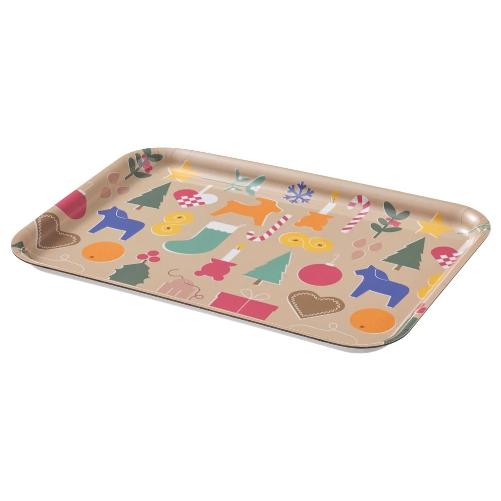 Поднос VINTER 2021 Товары Шведского Качества Рождественские узоры разноцветный 20x28 см