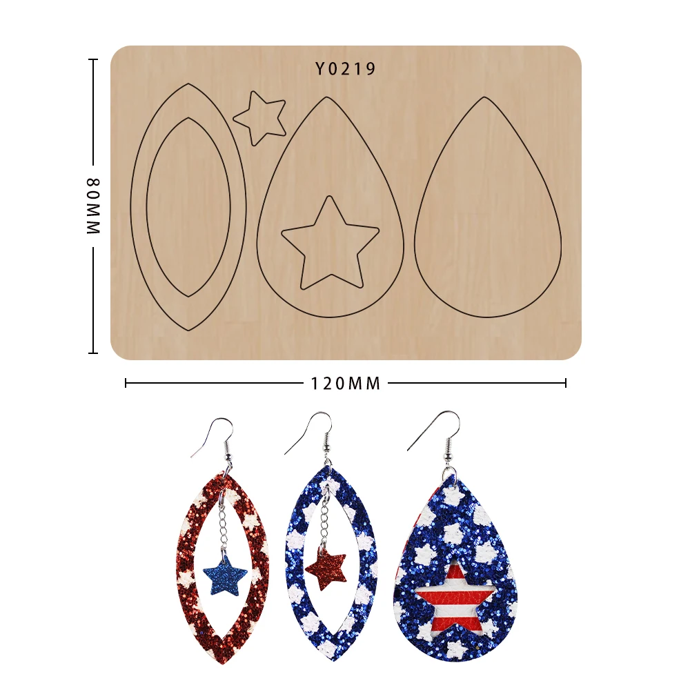 

Wood Moulds Die Cut Diy 2021 New Design Earrings Pendant Scrapbooking Decoration Supplies Suitable For Sizzix Big Shot Machines