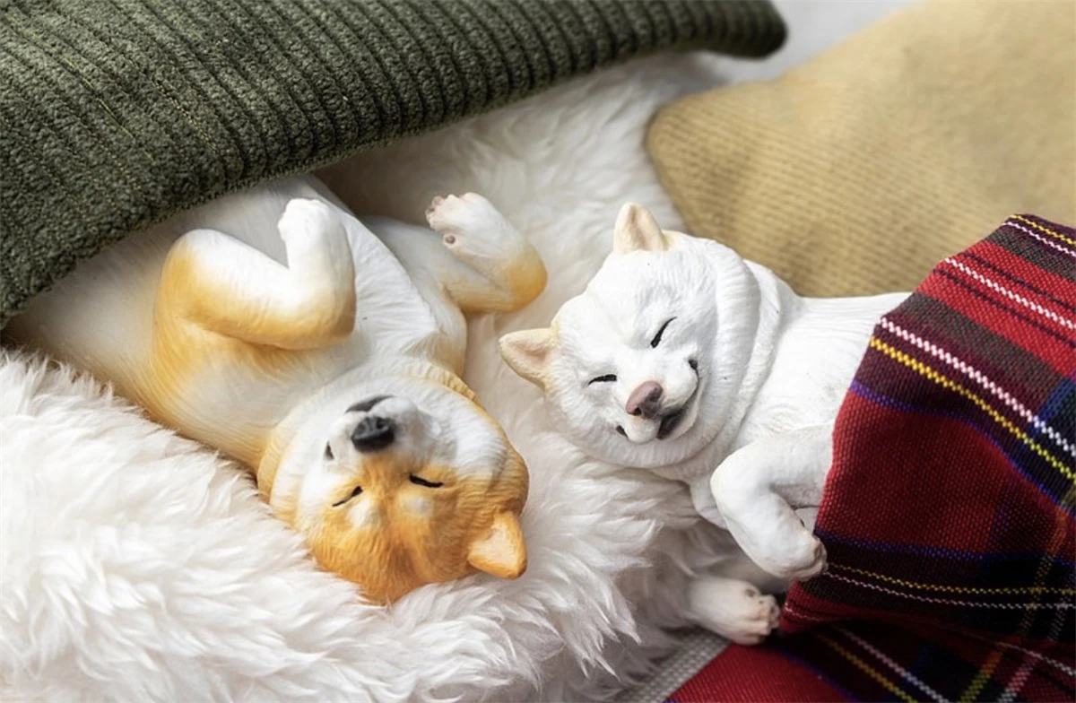 M7 фигурка спящего Сиба-ину милая собака модель животного коллекционер украшение