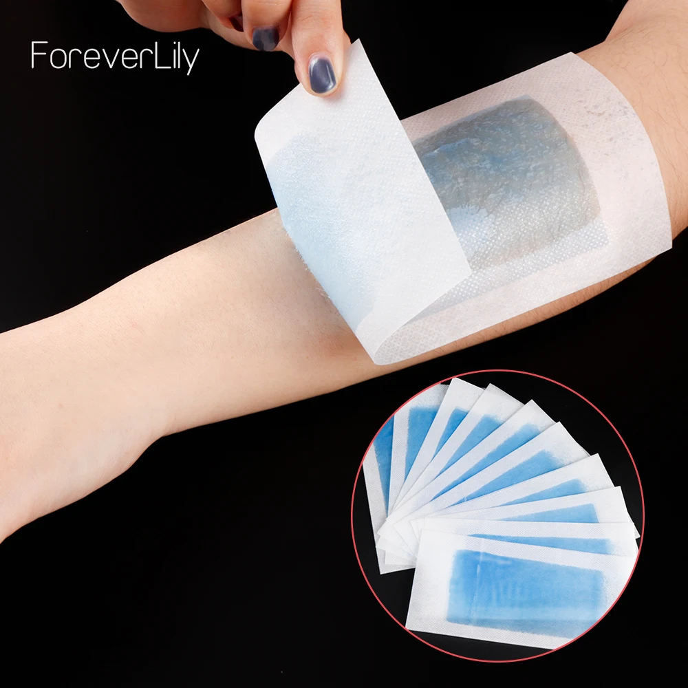 

Foreverlily 20PCS Summer Professional Hair Removal Double Sided Cold Wax Strips Papers For Leg Body Face Depilatory Wax Strips