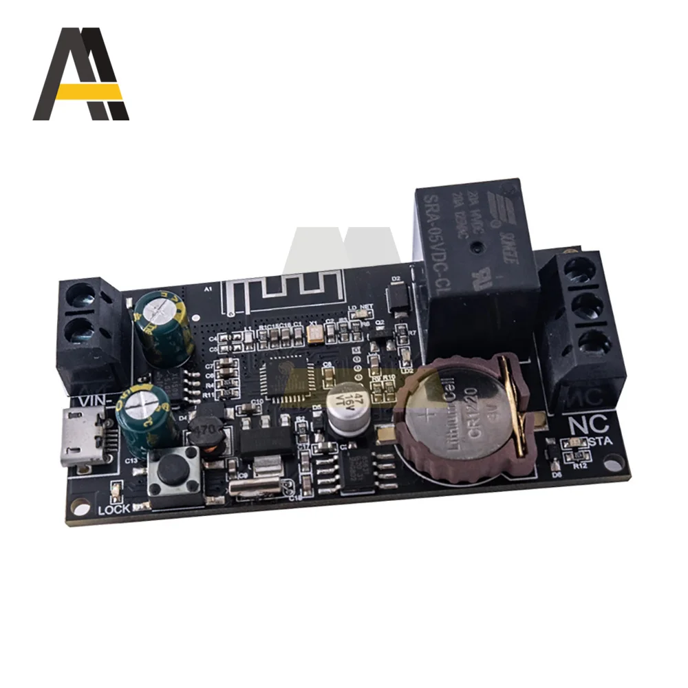 Купи DC6V 12V 24V Remote Control Relay Board WIFI Mobile Phone Remote Control Relay Module DC6V-36V with Button Battery за 299 рублей в магазине AliExpress