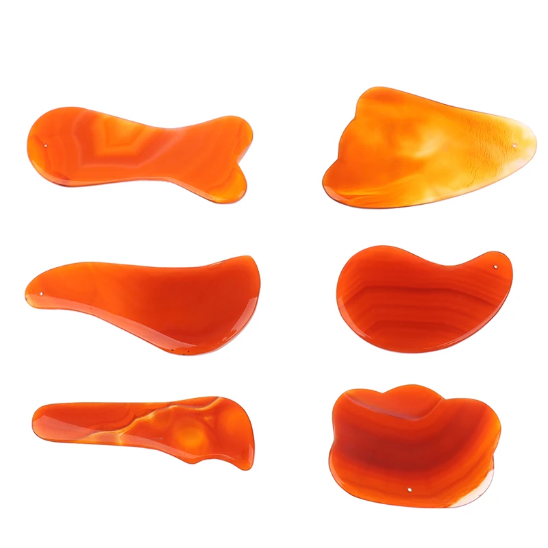 

Red Onyx Gouache Scraper Guasha Jade Massager For Face Natural Gouache Stone