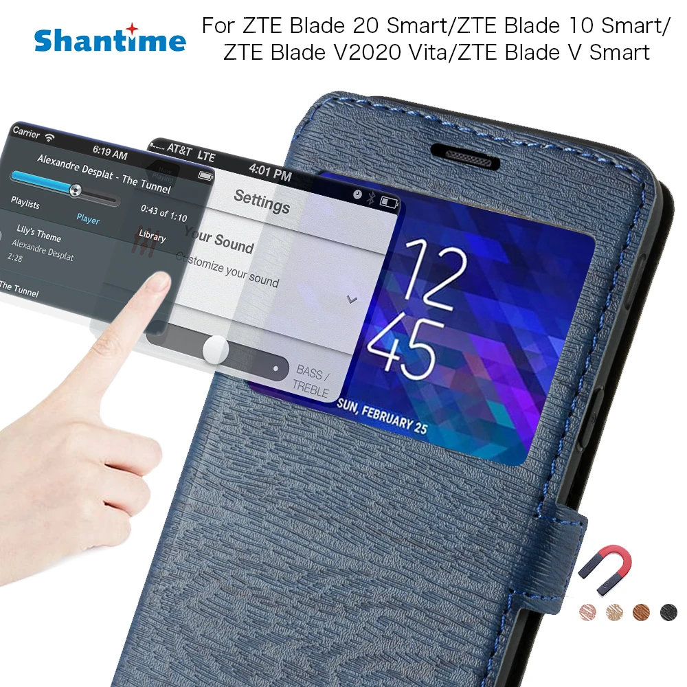 Умный чехол для ZTE Blade 20 Smart 10 V2020 Vita V View Window силиконовая задняя крышка|Бамперы| |