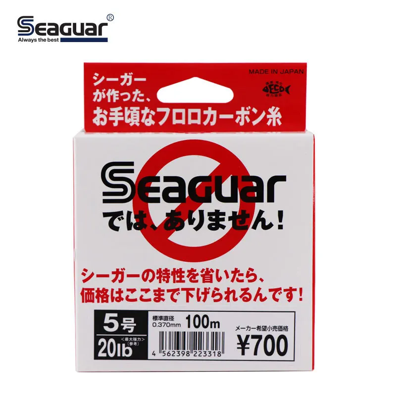 SEAGUAR Original Model White Label 100M 4LB-20LB Fluorocarbon Test Carbon Fiber Monofilament Carp Wire Leader Line enlarge