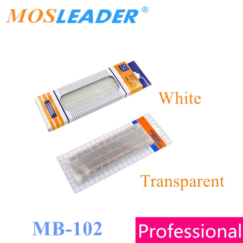 Mosleader 10 шт. MB 102 MB102 Макет белый прозрачный с коробками 830 точек Solderless PCB макетная