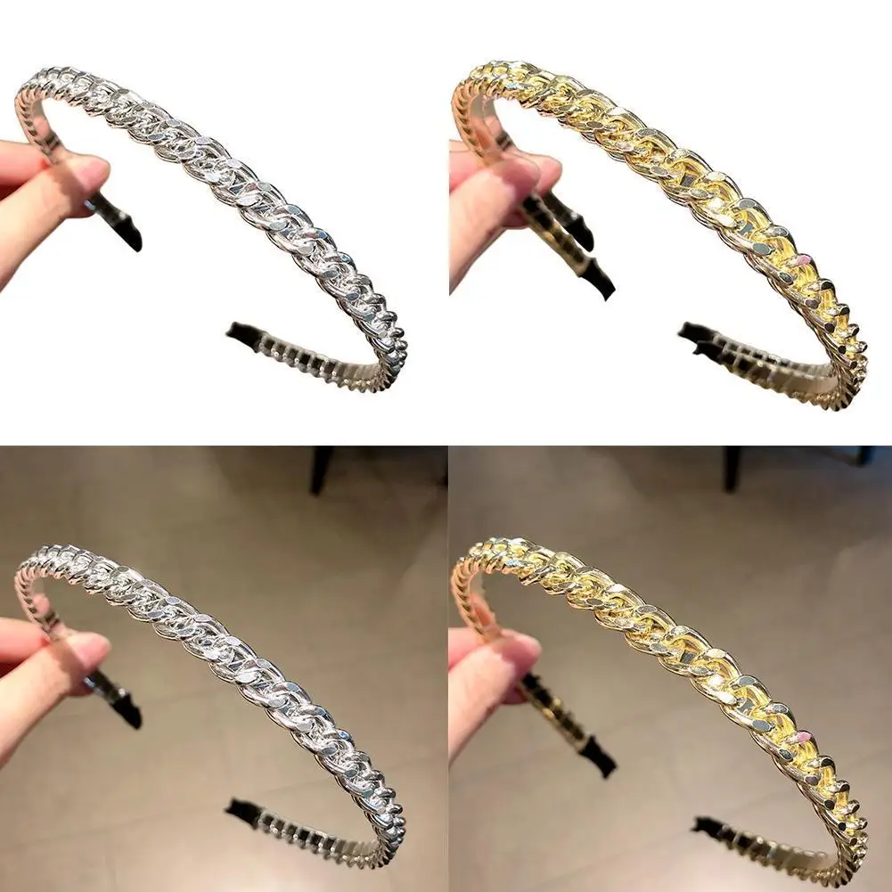 

New Korean Hairbands Women Hair Accessories Hairband Wedding Ornaments Headband Hoops Handmade Chain Hairband