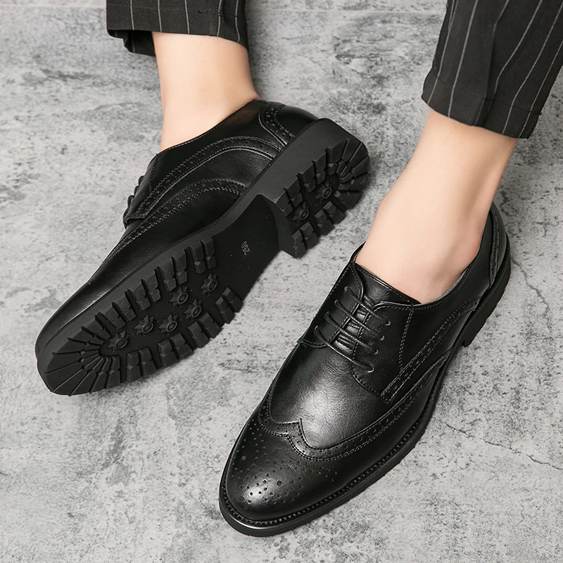 Обувь для джентльменов Роскошная кожаная обувь Мужские кроссовки на шнуровке