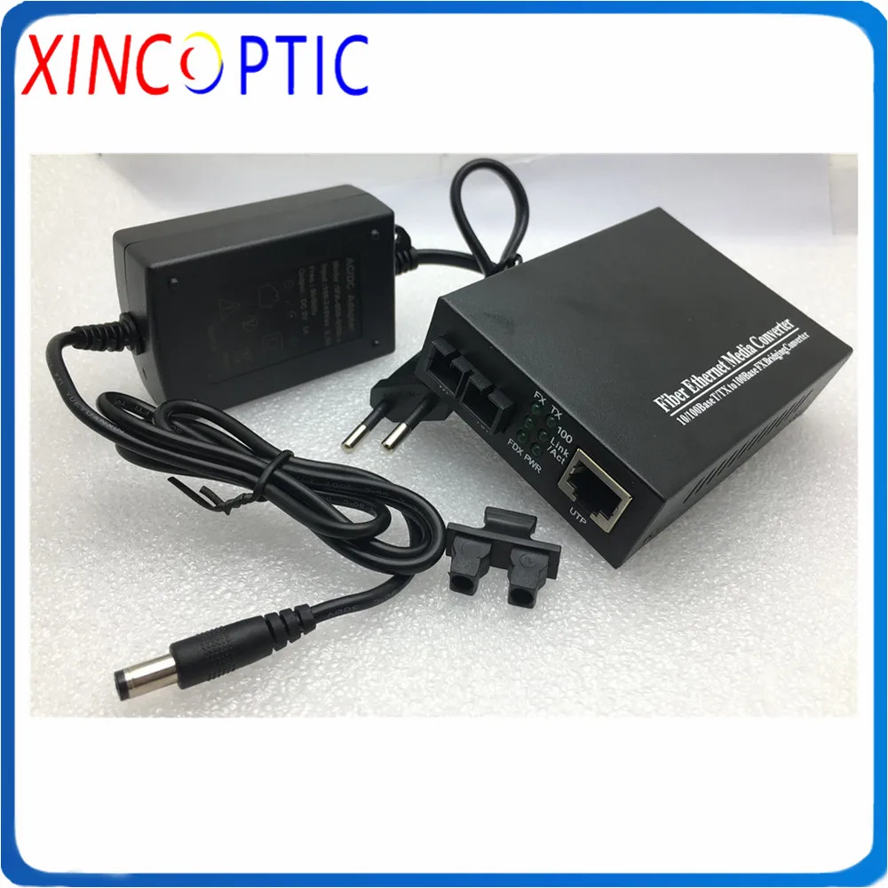 1000 м двойной волоконный медиаконвертер 40 км 1RJ45 10/100/1000 SM двойное волокно 1310 нм SC