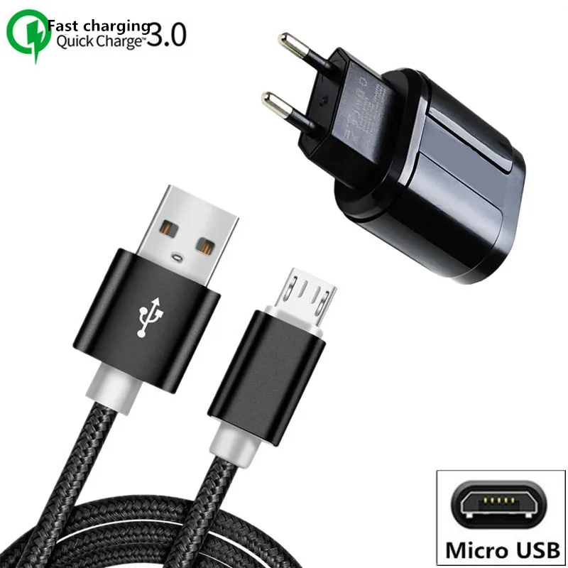 Быстрое зарядное устройство QC 3 0 для HTC One X10 M7 M8 M9 LG Stylo plus X Power 2 Micro USB кабель Honor 8c 8x 7a