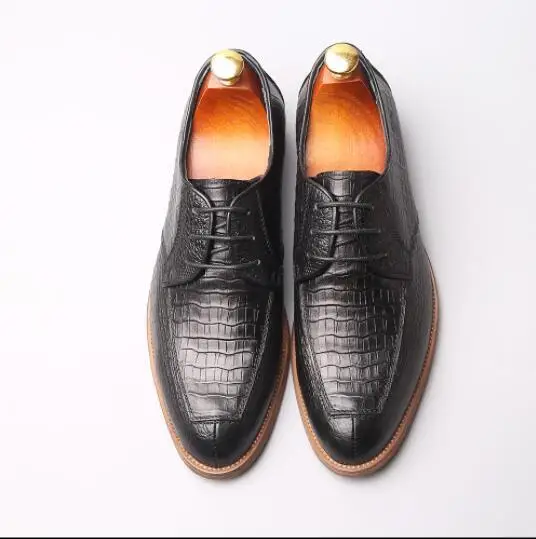 2 цвета Новинка Мужские модельные туфли с узором крокодиловая кожа модные