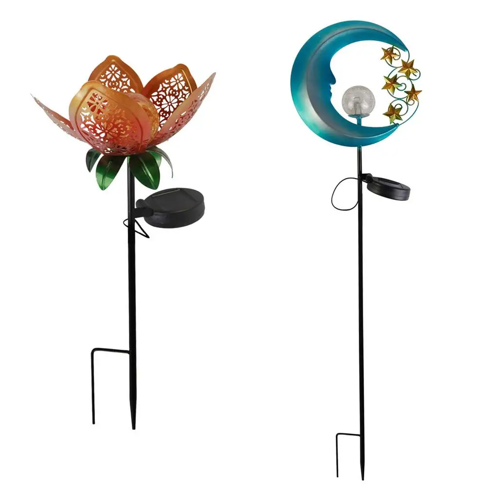 

Meniscus Solar Light Lawn Wrought Iron Rainproof Plug Night Light Outdoor Garden Landscape Decoration Flower Lamp For Walkway