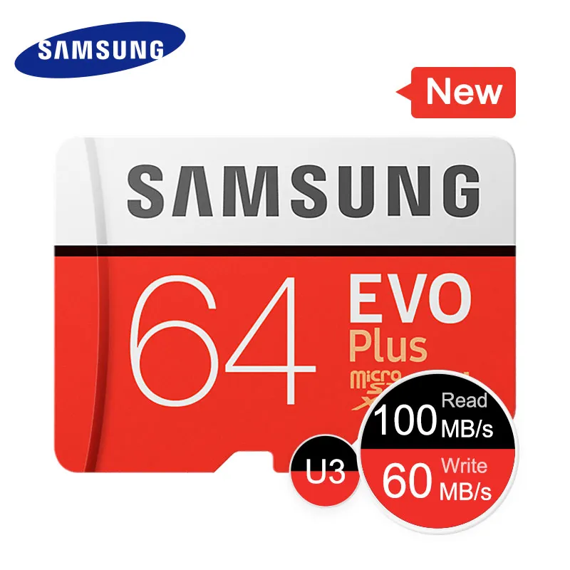 Карта памяти SAMSUNG Micro SD 256 ГБ 16 ГБ 32 ГБ 64 Гб 128 ГБ SDHC SDXC класс EVO+ класс 10 C10 UHS TF карты транс флэш Microsd Новинка - Емкость: 64GB
