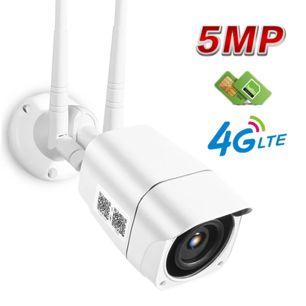 4G сим-карта IP Камера 1080P 5MP HD Беспроводной WI-FI открытый безопасности пуля CCTV