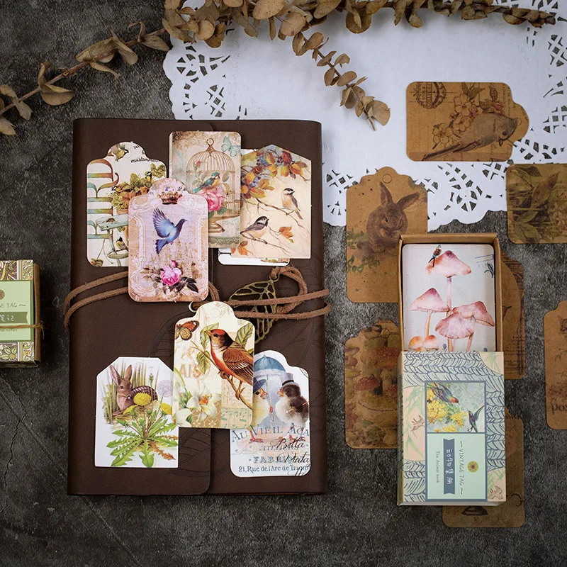 Винтажные этикетки из крафтовой бумаги Bookmarks растения Закладка с цветами