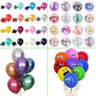 10 шт.лот 12 см со стразами латексных воздушных шаров с металлическим блеском конфетти воздушные шары с гелием на день рождения вечерние свадебные декорации детского дня рождения
