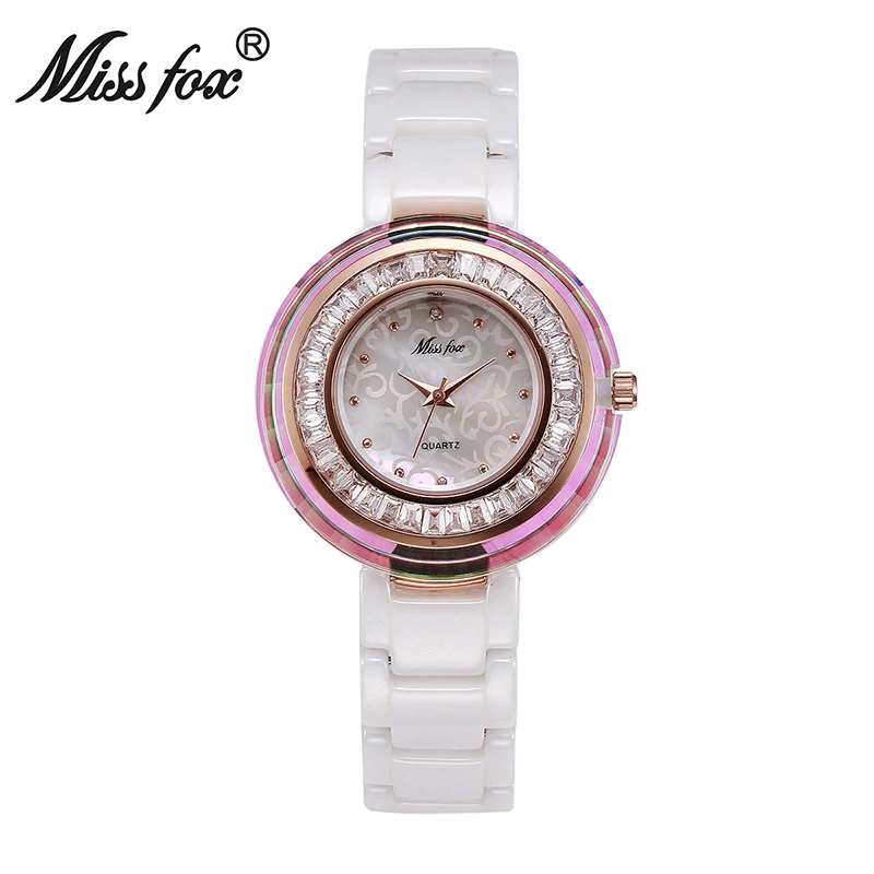 

Super Cool Newly Famous Brand Watch Women Logo Xfcs Women Crystal Watches Fire And Water Resistant Ceramic Quartz Watch