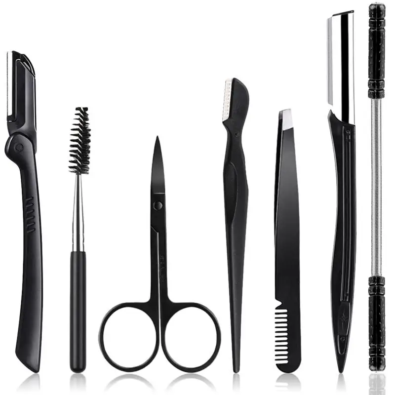 

6PCS/1Set Hair Remover Spring Portable Creative Face Hair Spring with 6PCS Eyebrow Kit Makeup Beauty Tools For Women Girl