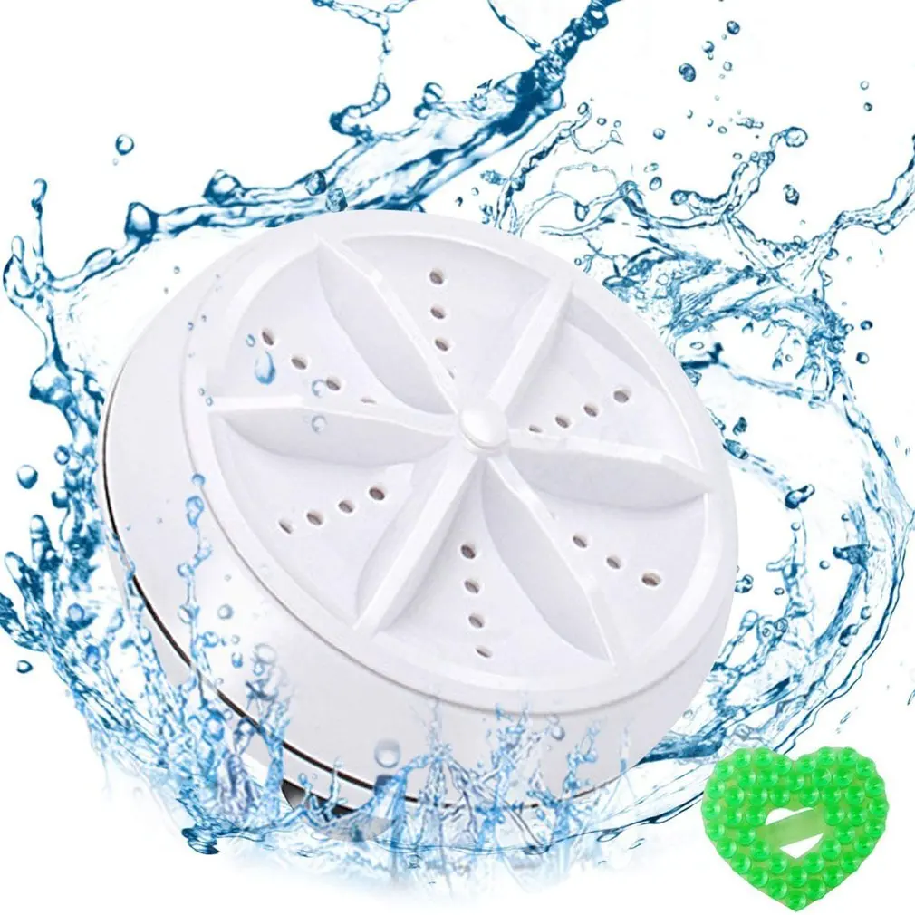 

3 in 1 Mini Washing Machine Ultrasonic Turbo Washing Machine Portable Removes Dirt Washer USB Cable for Travel Business Trip