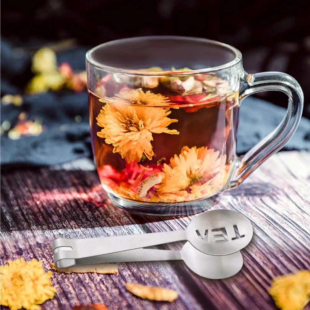 

Reusable Hollow Tea Bag Tong Stainless Steel Spoon Strainer Teabag Grip Tea Accessories