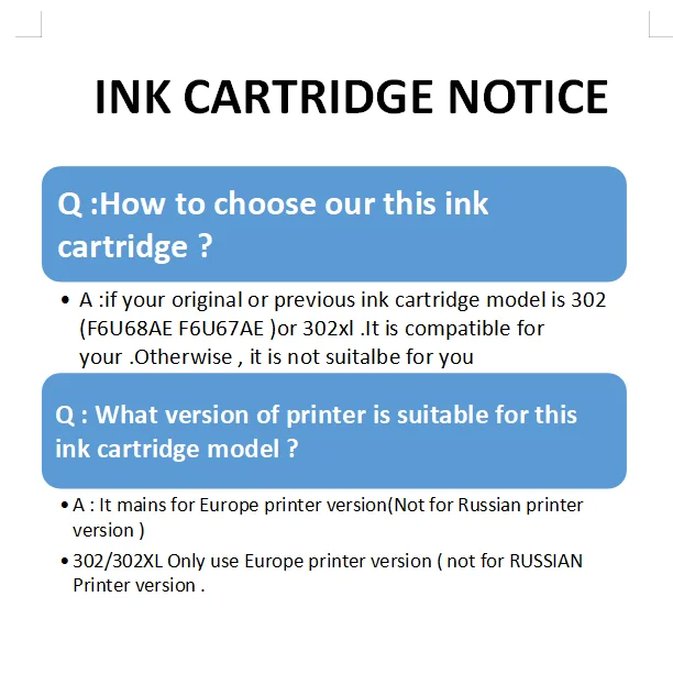 Набор чернил для HP 302 XL сменный картридж принтера Officejet 3830 3831 3832 3833 3834 3835 4650 4651