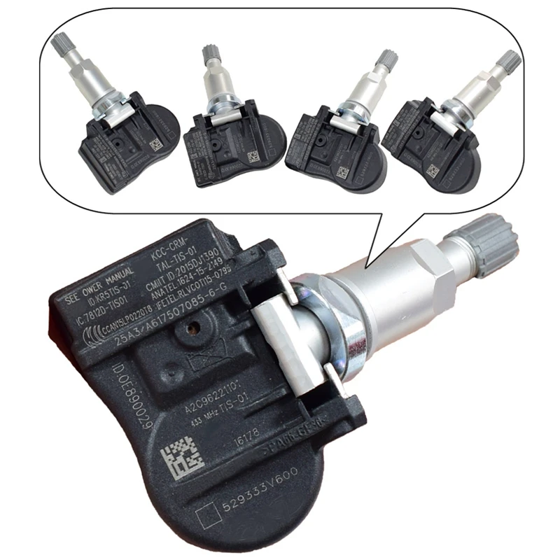 4 шт. TPMS датчик давления в шинах 43 Гц 52933-3V600 для Hyundai Grandeur Kia Rio | Автомобили и