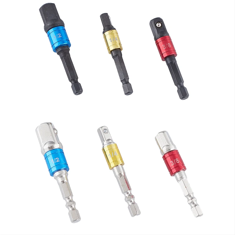 

3Pcs Drill Extension Bar Bit Adapter Drill Set 1/4" 3/8" 1/2 for Impact Driver