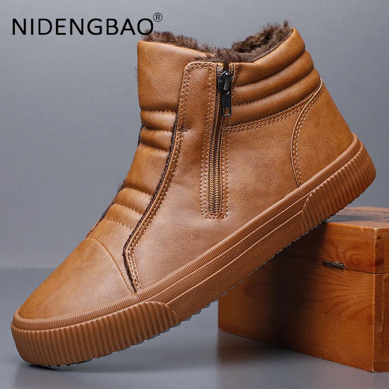 

Mens Sneakers 2021 Winter Skateboarding Shoes High Top Warm Plush Outdoor Riding Walking Sprots Shoes Male Boots Tenis Masculino